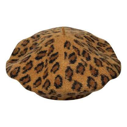 Pictured is this MLB Leopard New York Yankees Beret in beige. 4