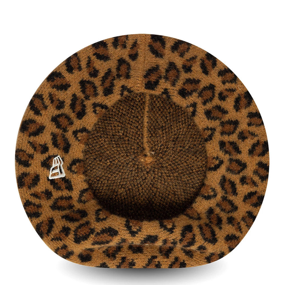 Pictured is this MLB Leopard New York Yankees Beret in beige. 5