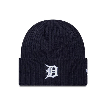 Pictured is this MLB Wide Detroit Tigers Cuff Knit Beanie hat in navy. 1