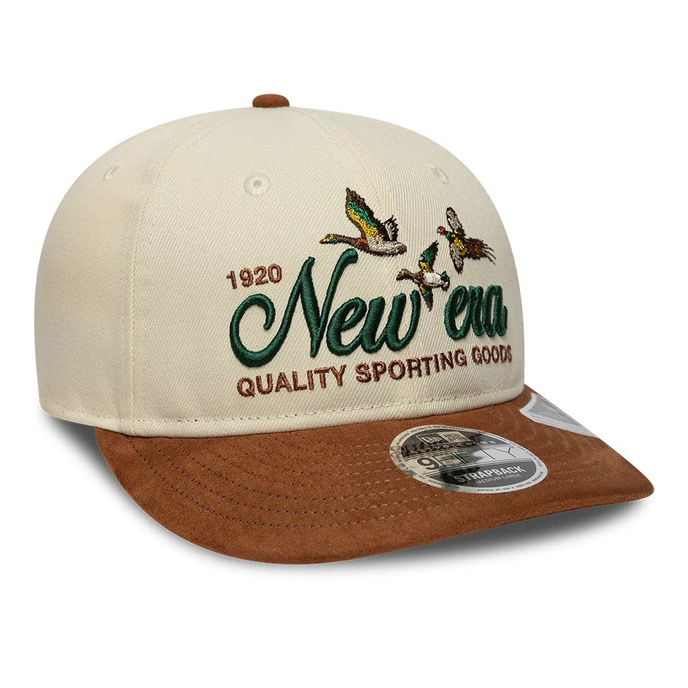Pictured is this New Era Suede Retro Crown 9FIFTY cap in cream & brown. 3