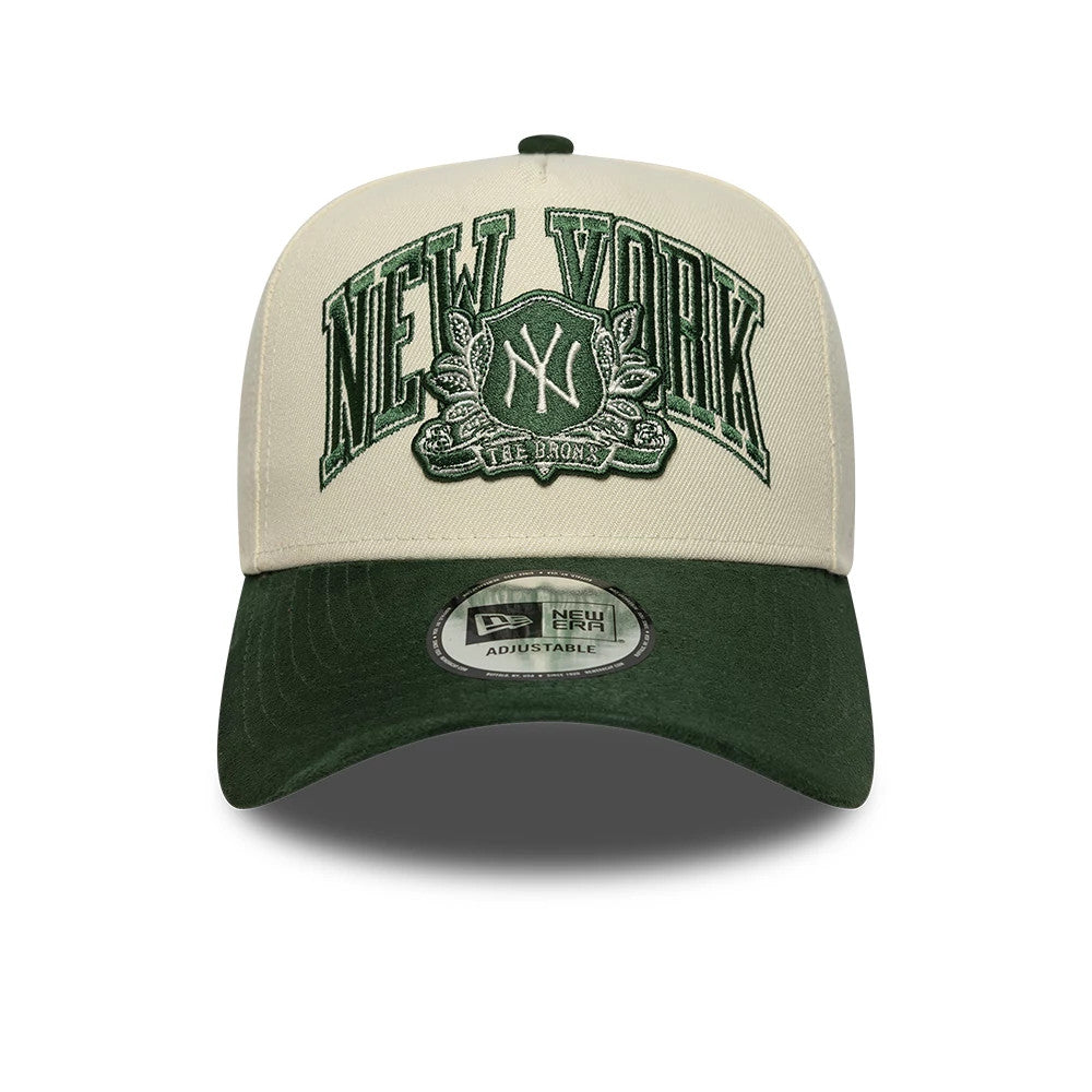 Pictured is this MLB Suede New York Yankees 9FORTY E-Frame cap in cream. 2