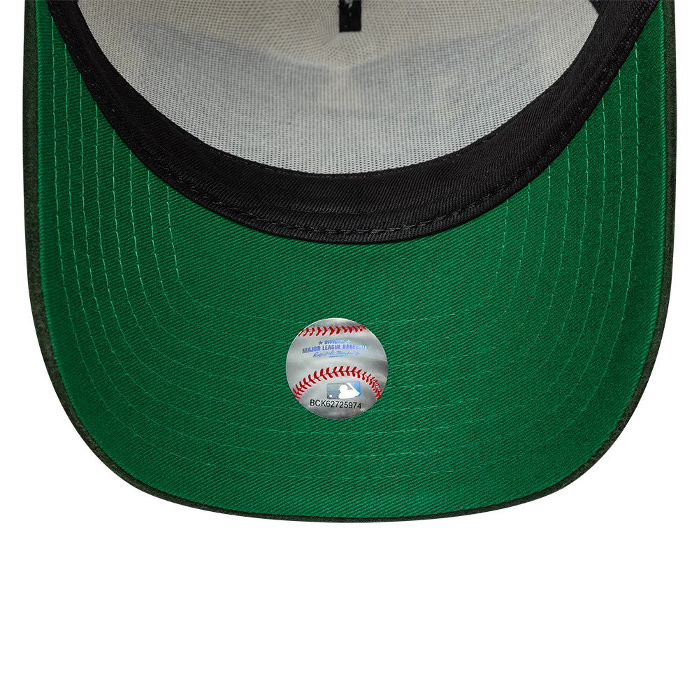 Pictured is this MLB Suede New York Yankees 9FORTY E-Frame cap in cream. 5