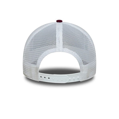 Pictured is this MLB League Essential Athletics 9FORTY A-Frame Trucker cap in dark red. 4