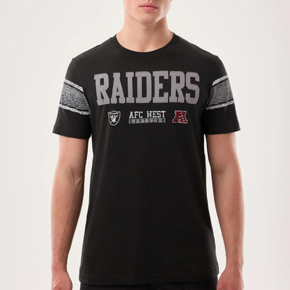 The model is wearing this NFL Sideline 2026 Las Vegas Raiders T-Shirt in black. 6