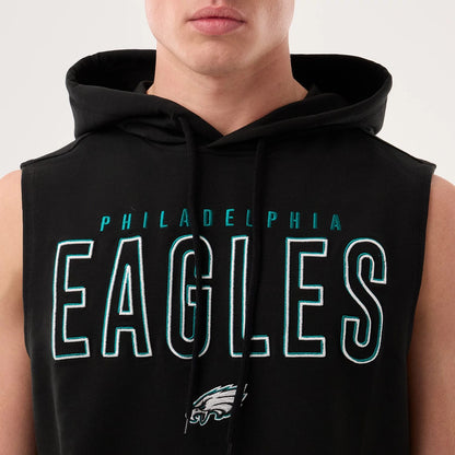The model is wearing this NFL Sideline 2026 Philadelphia Eagles Tank Top in black. 3