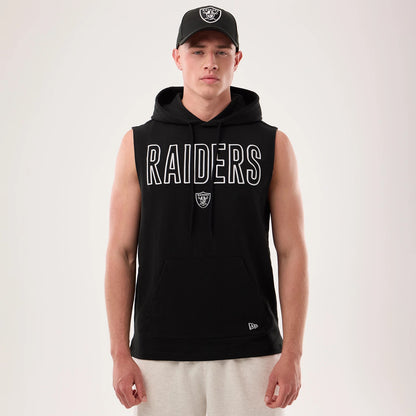 The model is wearing this NFL Sideline 2026 Las Vegas Raiders Tank Top in black. 1