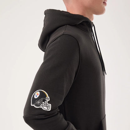 The model is wearing this NFL Sideline 2026 Pittsburgh Steelers Pullover Hoodie in black. 5