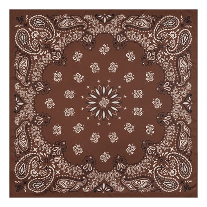 Pictured is this New Era Paisley Bandana in Brown. 1