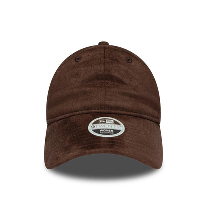 Pictured is this Womens New Era Textured 9TWENTY cap in dark brown. 2