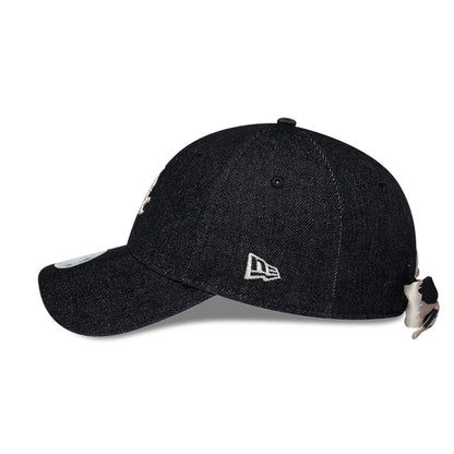 Pictured is this Womens MLB Denim Chicago White Sox 9FORTY Bowback cap in black. 5