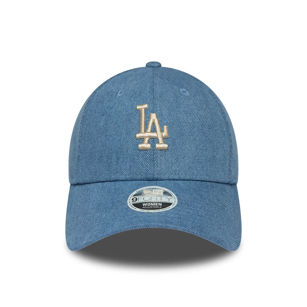 Pictured is this Womens MLB Denim LA Dodgers 9FORTY Bowback cap in pastel blue. 3