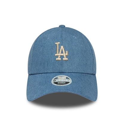 Pictured is this Womens MLB Denim LA Dodgers 9FORTY Bowback cap in pastel blue. 3