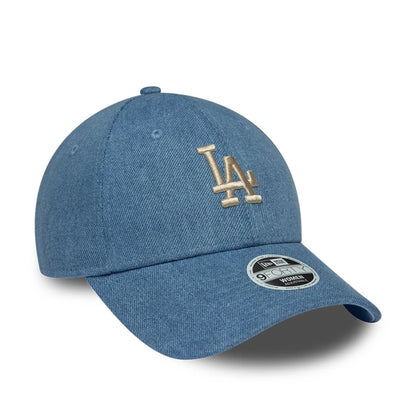 Pictured is this Womens MLB Denim LA Dodgers 9FORTY Bowback cap in pastel blue. 4