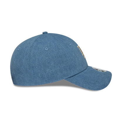 Pictured is this Womens MLB Denim LA Dodgers 9FORTY Bowback cap in pastel blue. 6