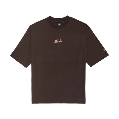 The model is wearing this New Era Love Graphic T-Shirt in dark brown. 1
