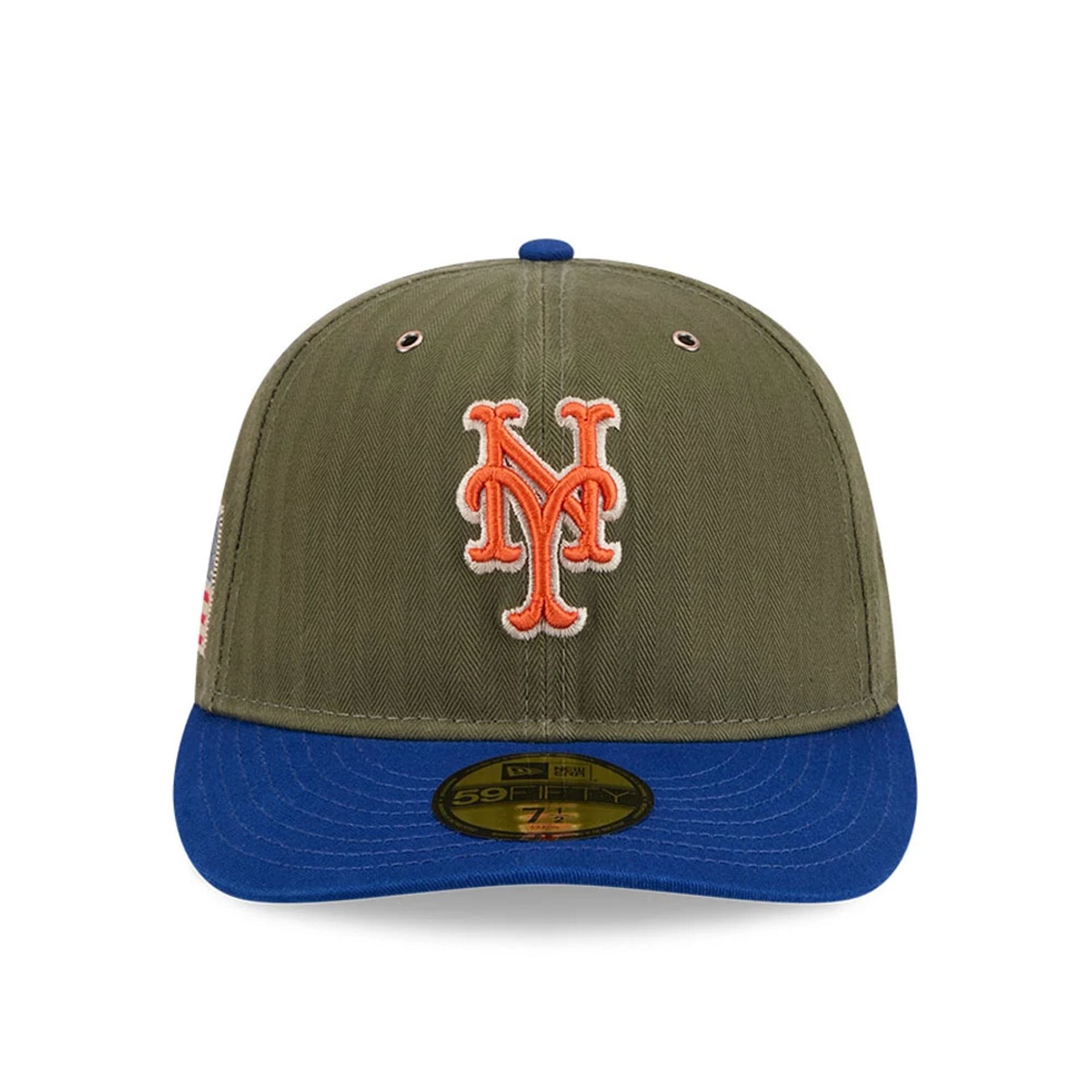 Pictured is this MLB American Herringbone New York Mets 59FIFTY Fitted cap in Green. 3