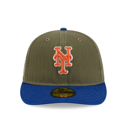 Pictured is this MLB American Herringbone New York Mets 59FIFTY Fitted cap in Green. 3