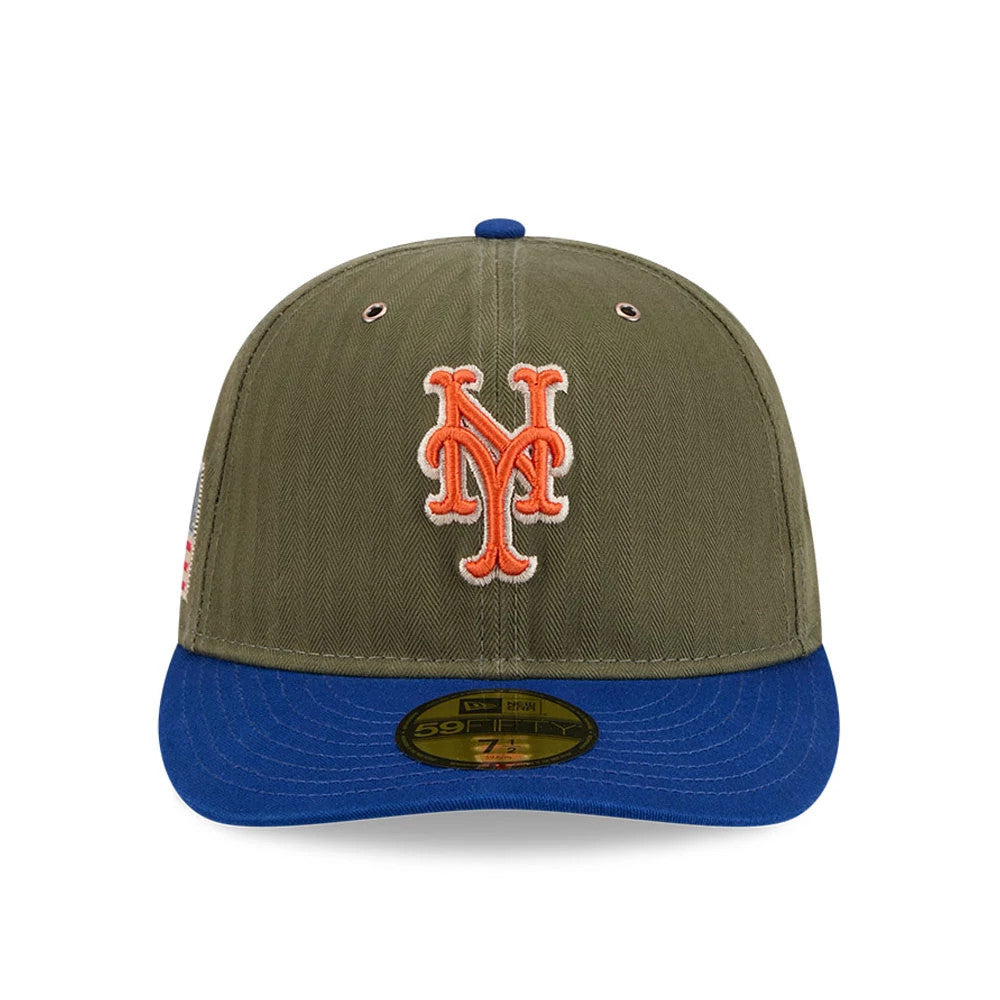 Pictured is this MLB American Herringbone New York Mets 59FIFTY Fitted cap in Green. 3
