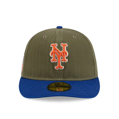 Pictured is this MLB American Herringbone New York Mets 59FIFTY Fitted cap in Green. 3