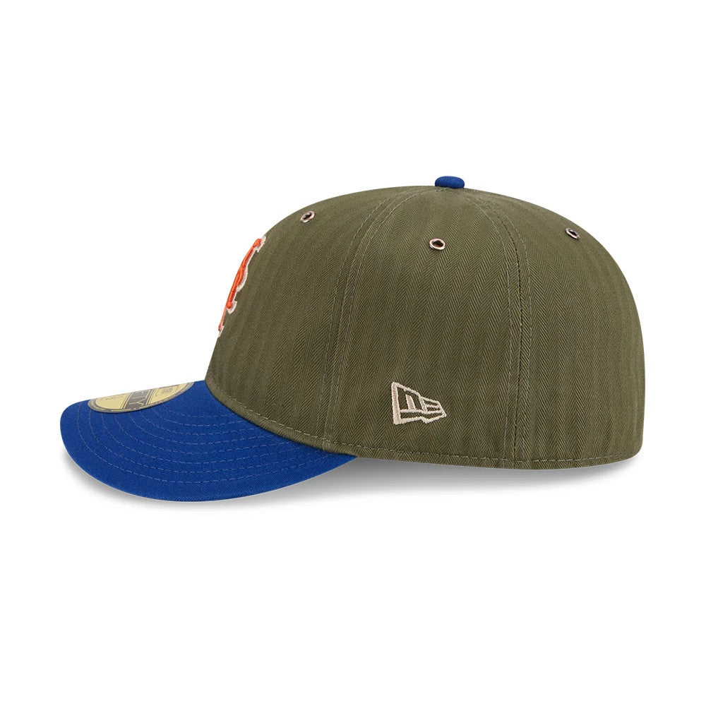 Pictured is this MLB American Herringbone New York Mets 59FIFTY Fitted cap in Green. 6