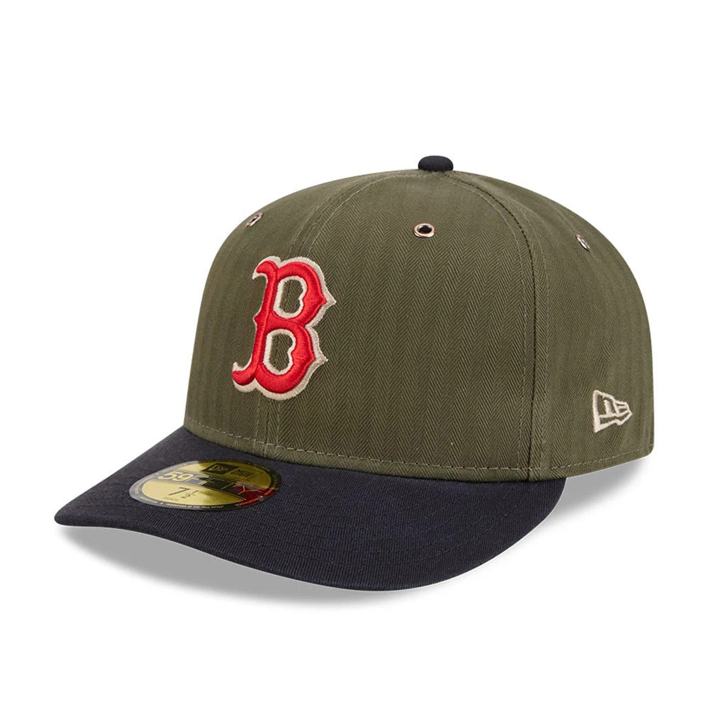 Pictured is this MLB American Herringbone Boston Red Sox 59FIFTY Fitted cap in green. 4