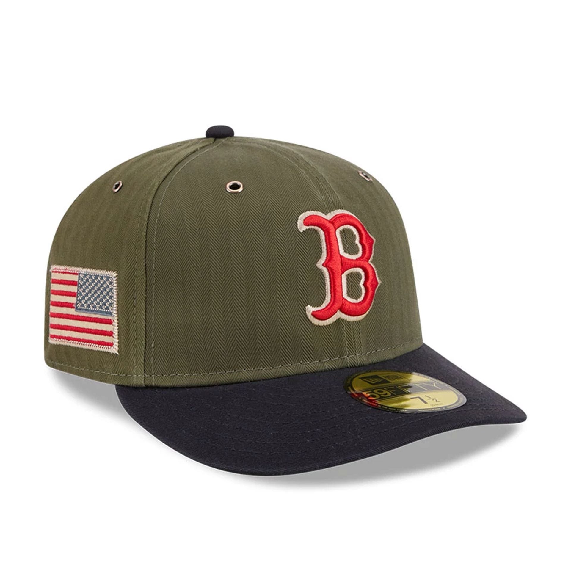 Pictured is this MLB American Herringbone Boston Red Sox 59FIFTY Fitted cap in green. 1