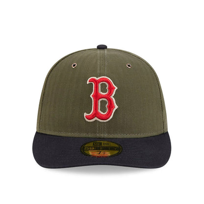 Pictured is this MLB American Herringbone Boston Red Sox 59FIFTY Fitted cap in green. 3