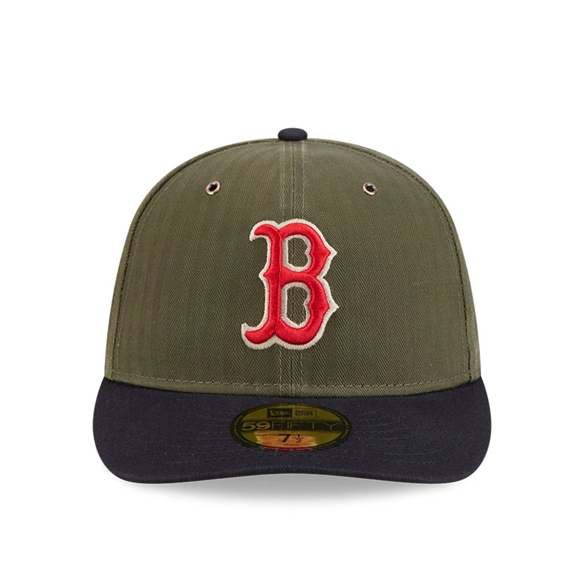 Pictured is this MLB American Herringbone Boston Red Sox 59FIFTY Fitted cap in green. 3