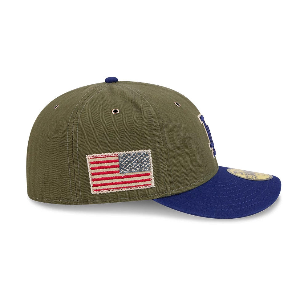 Pictured is this MLB American Herringbone LA Dodgers 59FIFTY Fitted cap in green. 5