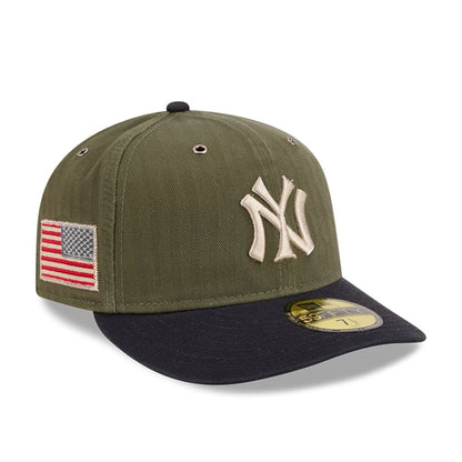 Pictured is this MLB American Herringbone New York Yankees 59FIFTY Fitted cap in green. 1