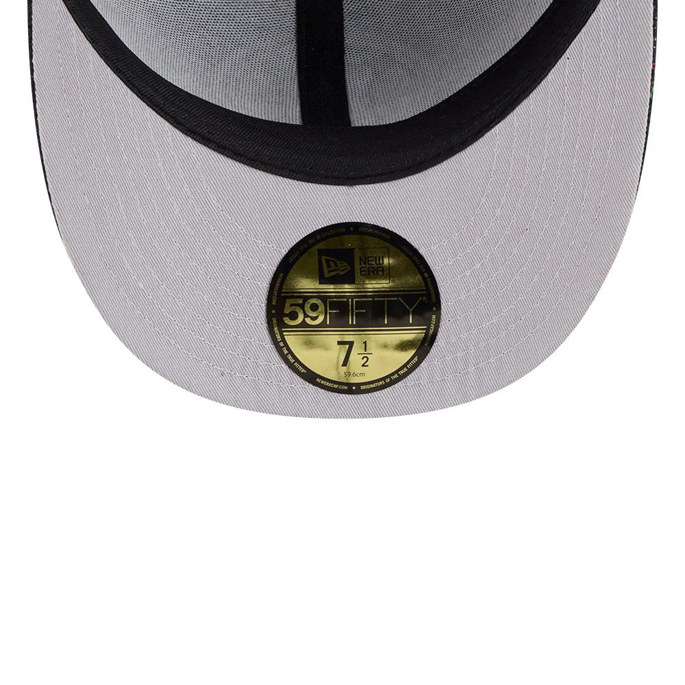 Pictured is this New Era Jacquard Chenille 59FIFTY Fitted cap in black. 2