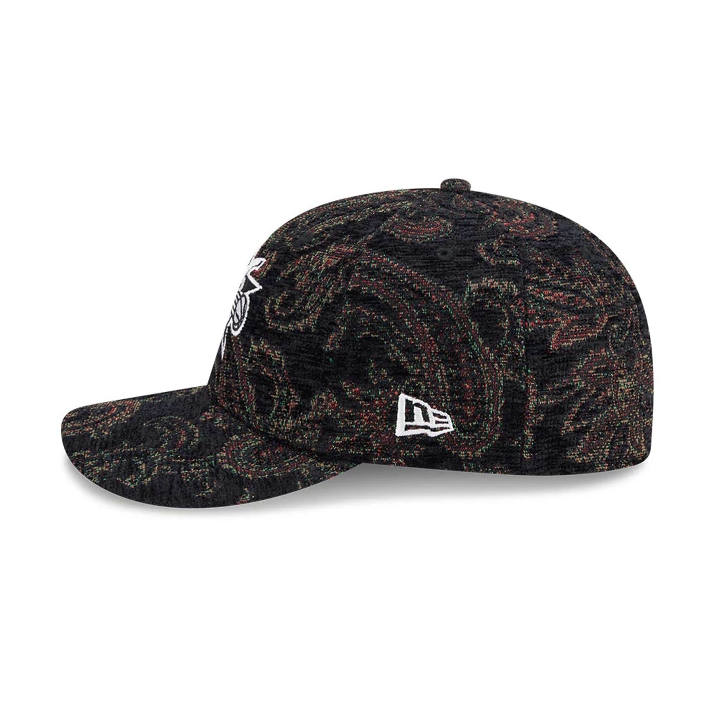 Pictured is this NBA Jacquard Chenille Philadelphia 76ers 59FIFTY Fitted cap in black. 6