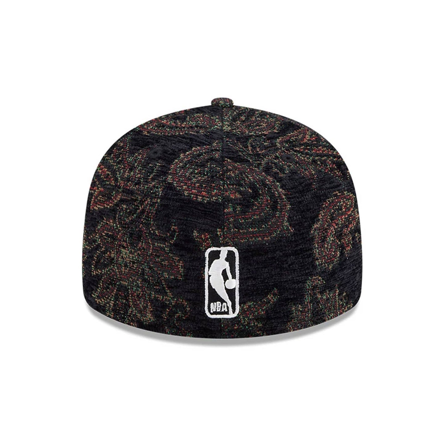 Pictured is this NBA Jacquard Chenille Philadelphia 76ers 59FIFTY Fitted cap in black. 5