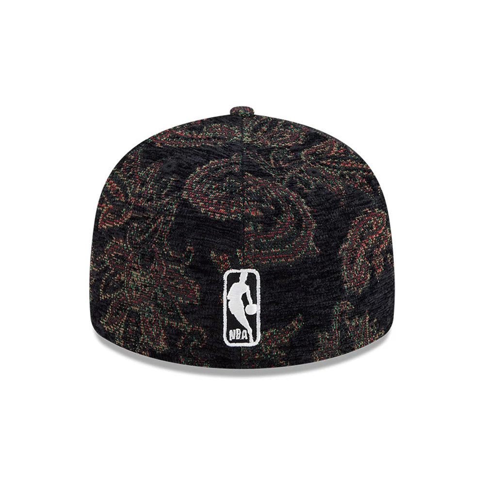 Pictured is this NBA Jacquard Chenille Philadelphia 76ers 59FIFTY Fitted cap in black. 5