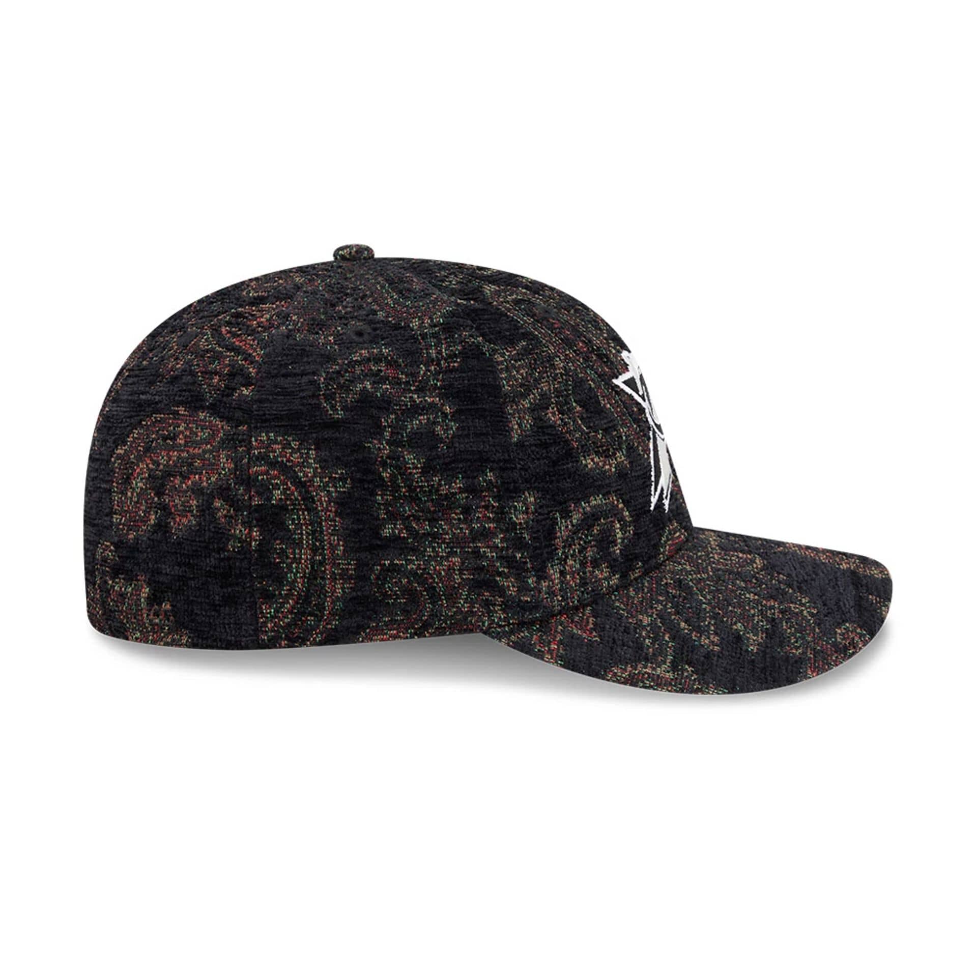 Pictured is this NBA Jacquard Chenille Philadelphia 76ers 59FIFTY Fitted cap in black. 7