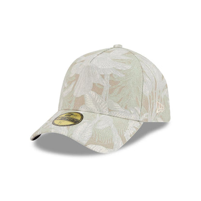 Pictured is this New Era Leafy Palm 59FORTY A-Frame Fitted cap in light beige. 1