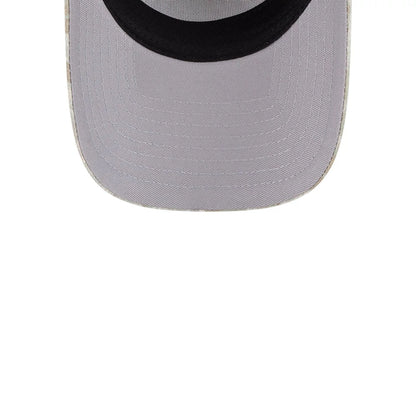 Pictured is this New Era Leafy Palm 59FORTY A-Frame Fitted cap in light beige. 2