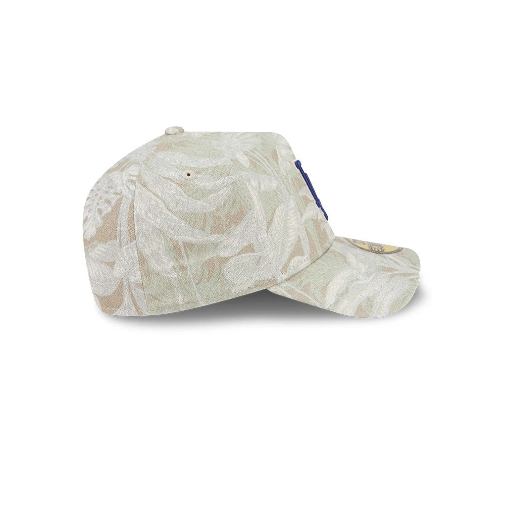 Pictured is this MLB Leafy Palm LA Dodgers 59FORTY A-Frame Fitted cap in light beige. 7