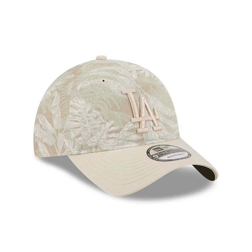 Pictured is this MLB Leafy Palm LA Dodgers 9TWENTY Adjustable cap in light beige. 4