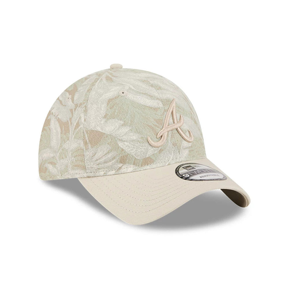 Pictured is this MLB Leafy Palm Atlanta Braves 9TWENTY Adjustable cap in light beige. 4