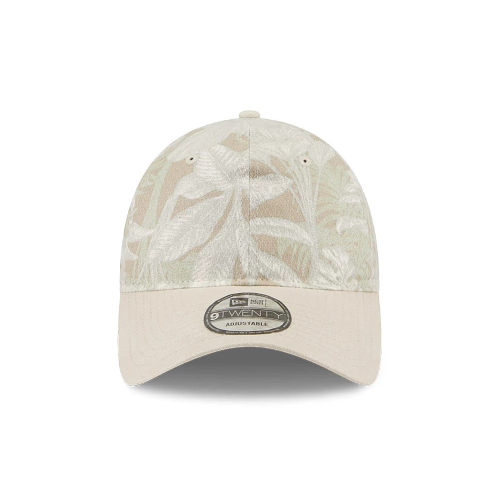 Pictured is this New Era Leafy Palm 9TWENTY Adjustable cap in light beige. 3