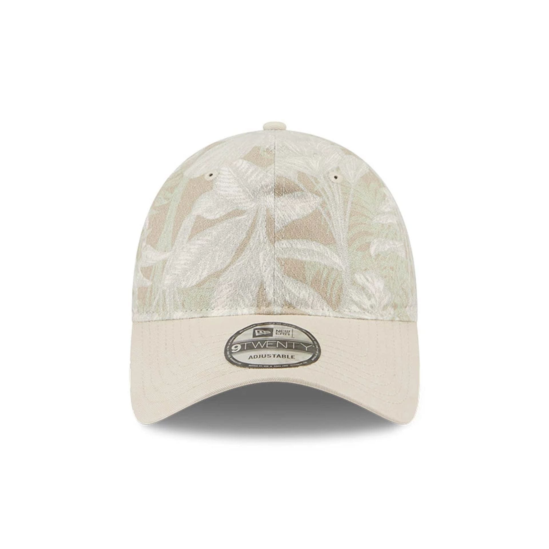 Pictured is this New Era Leafy Palm 9TWENTY Adjustable cap in light beige. 3