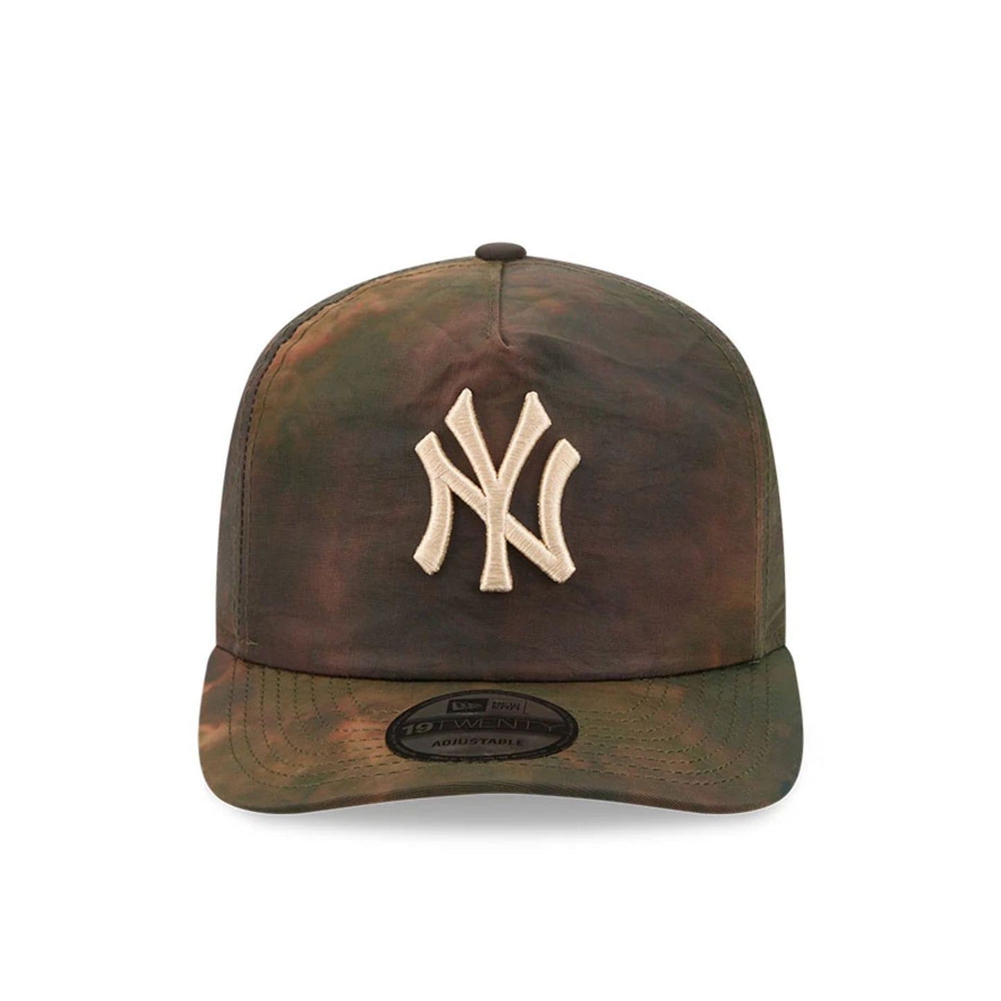 Pictured is this MLB Nylon Wash Dye New York Yankees 19TWENTY Adjustable cap in open green. 2