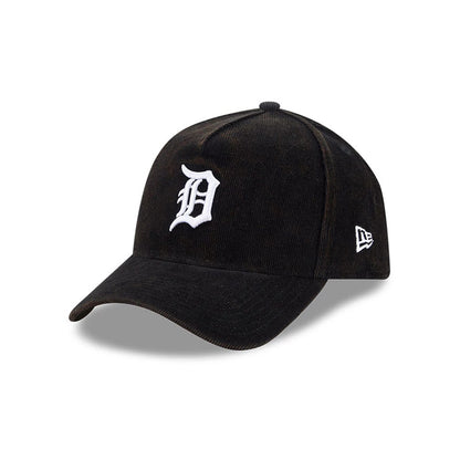Pictured is this MLB Quickstrike Snow Wash Cord Detroit Tigers 59FORTY A-Frame Fitted cap in black. 1