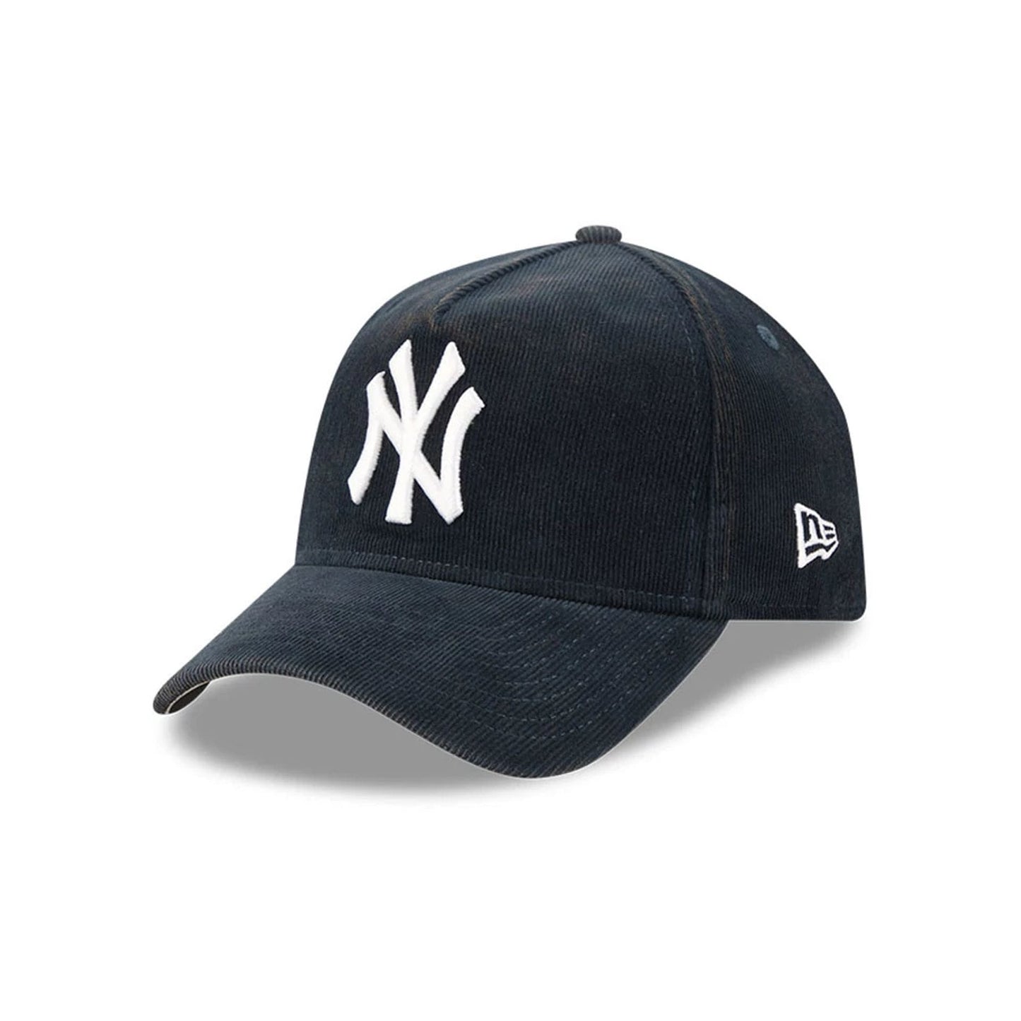 Pictured is this MLB Quickstrike Snow Wash Cord New York Yankees 59FORTY A-Frame Fitted cap in navy. 1