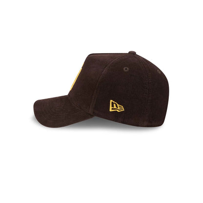 Pictured is this MLB Quickstrike Snow Wash Cord San Diego Padres 59FORTY A-Frame Fitted cap in dark brown. 5