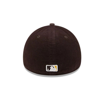 Pictured is this MLB Quickstrike Snow Wash Cord San Diego Padres 59FORTY A-Frame Fitted cap in dark brown. 6