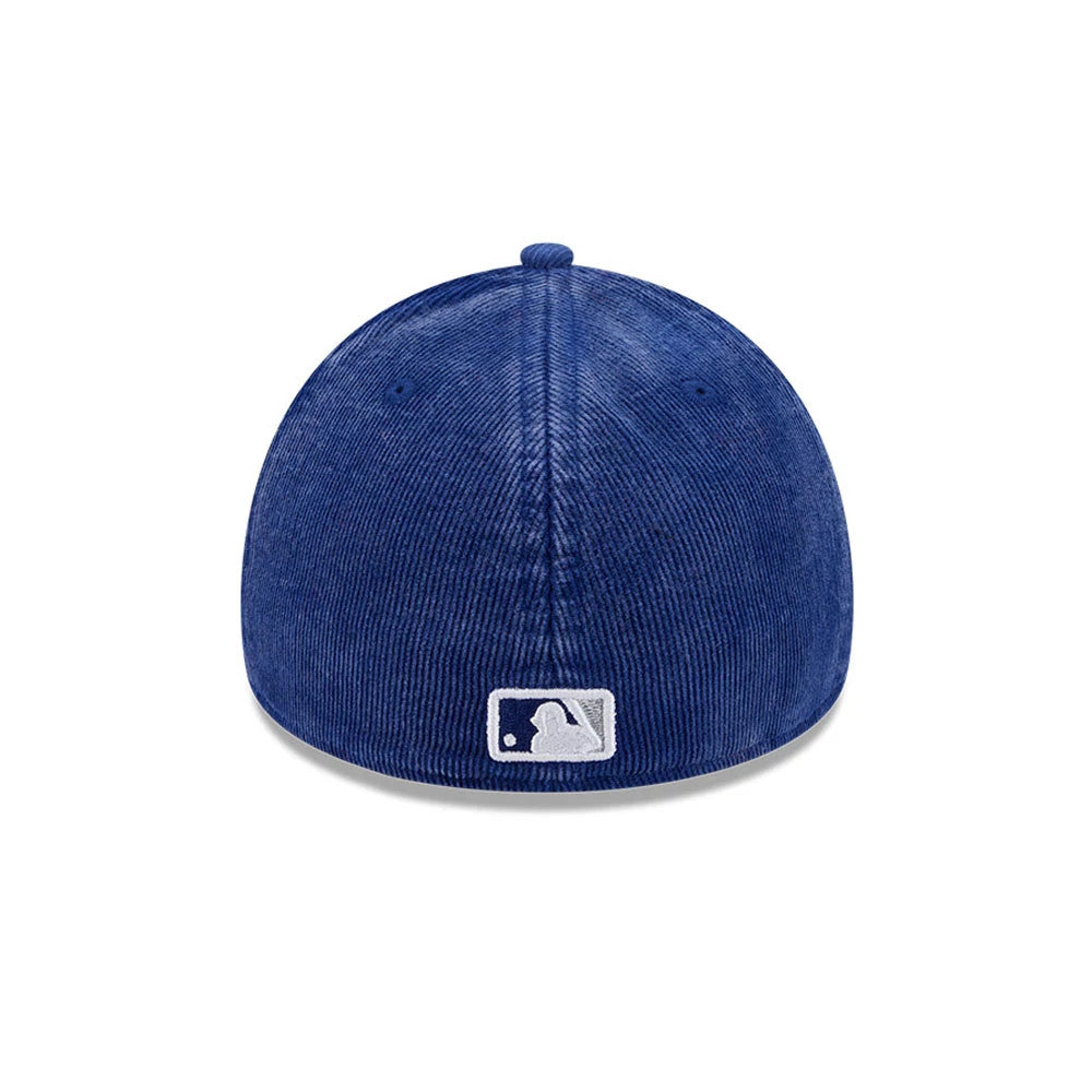 Pictured is this MLB Quickstrike Snow Wash Cord LA Dodgers 59FORTY A-Frame Fitted cap in dark blue. 7