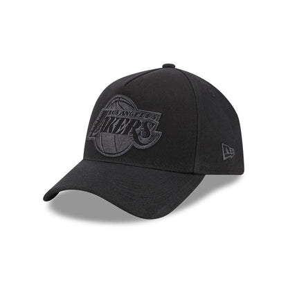 Pictured is this NBA Hardwood Classic Waxy Canvas LA Lakers 59FORTY A-Frame Fitted cap in black. 4