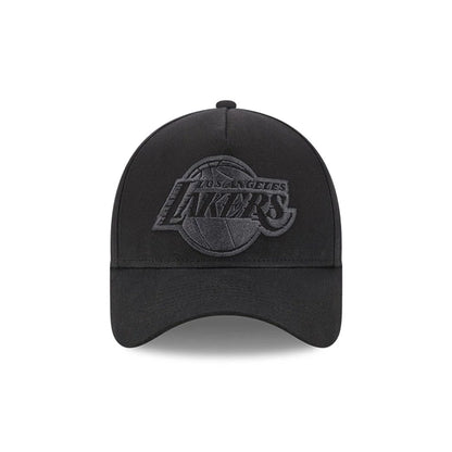 Pictured is this NBA Hardwood Classic Waxy Canvas LA Lakers 59FORTY A-Frame Fitted cap in black. 3